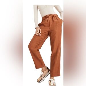 Madewell Women's Rust Huston High Waist Cropped Pants Medium
